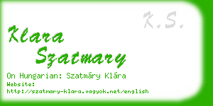 klara szatmary business card