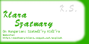 klara szatmary business card